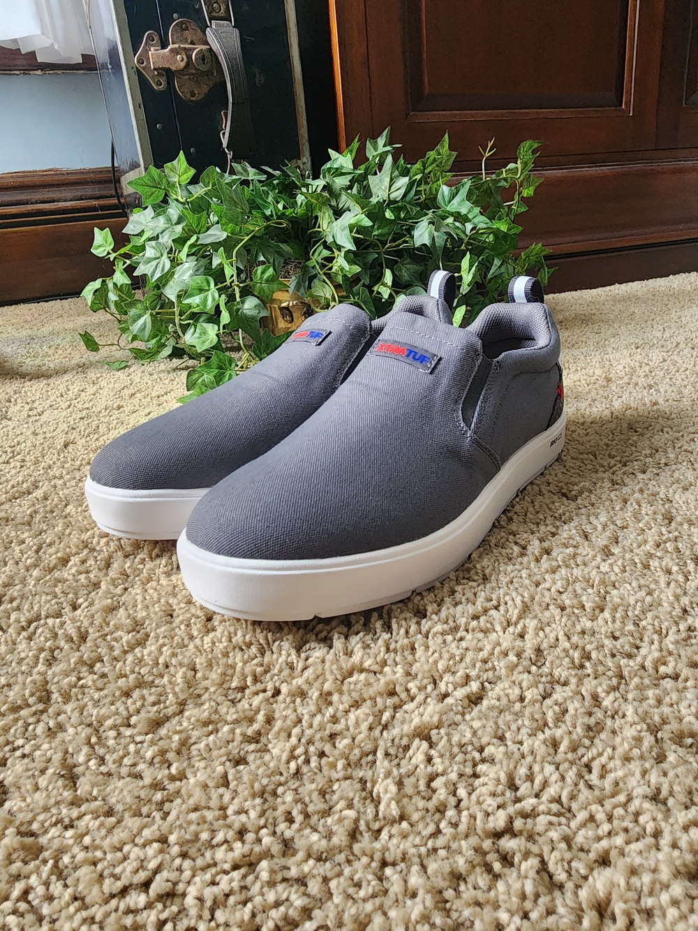 Xtratuf Men's Grey Slip-On Canvas Loafers - Lightweight Casual